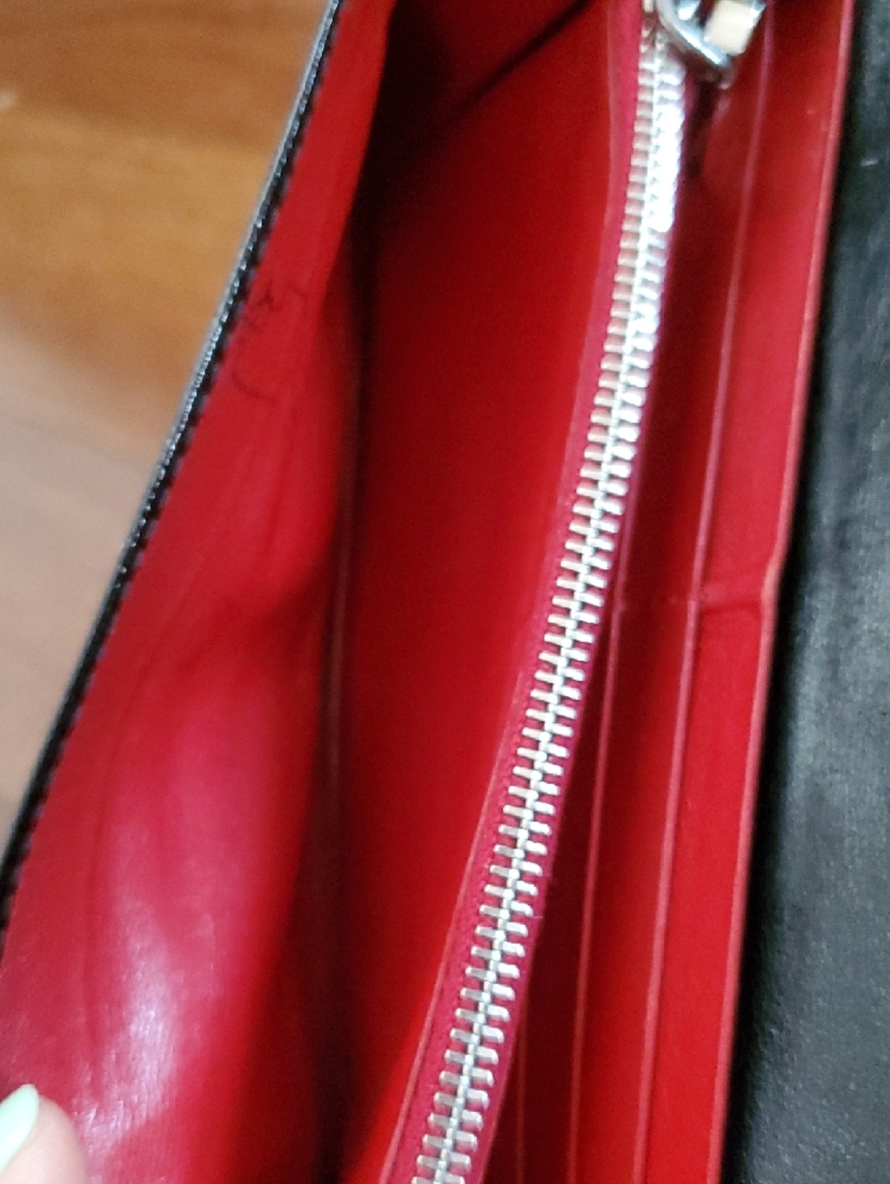 Prada Black Leather Studded Continental Wallet  W/red Lambskin Interior - Picture 7 of 10